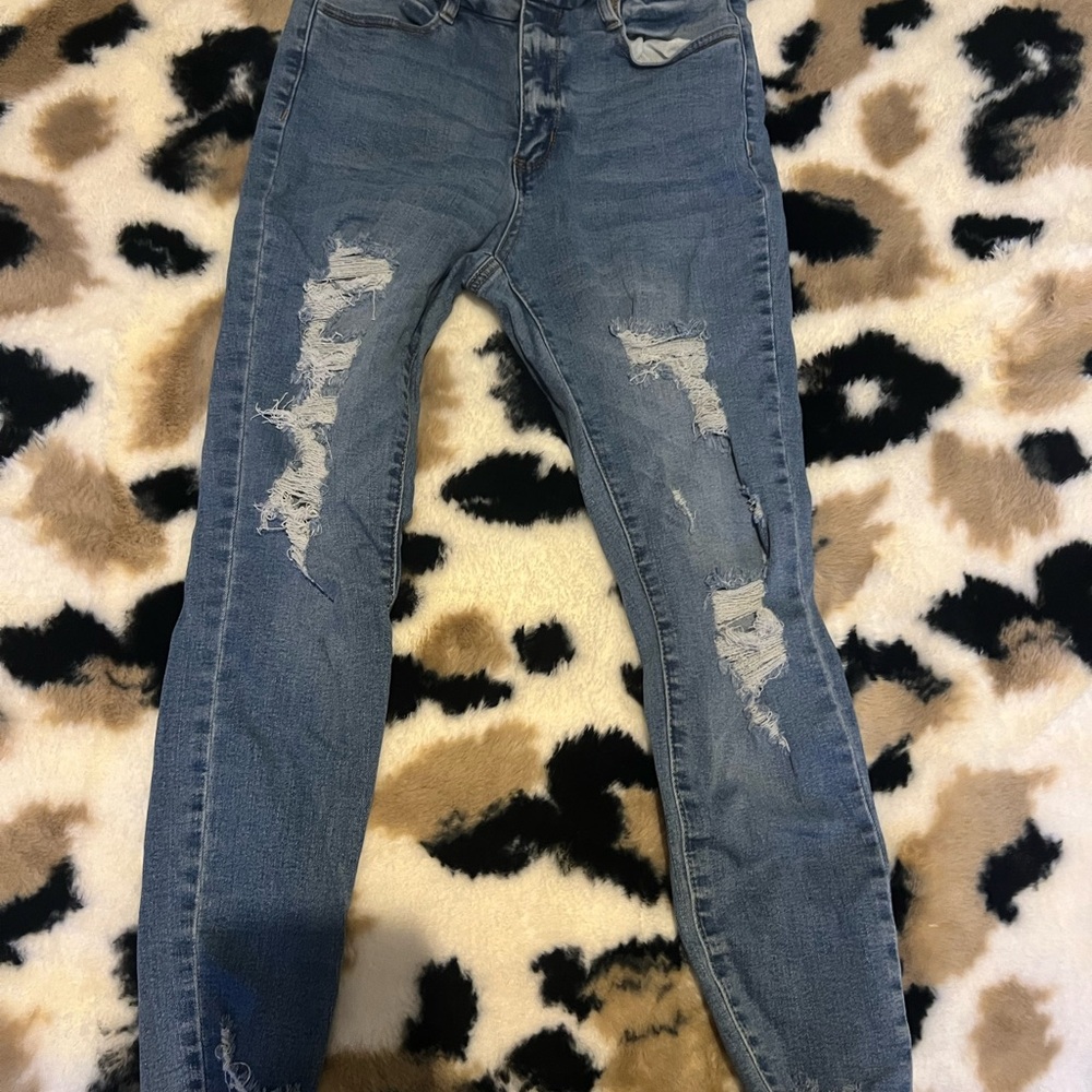Rue21 Distressed Light Blue Skinny Jeans